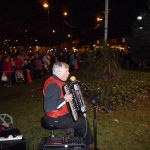 Steve Playing to an Audience outside